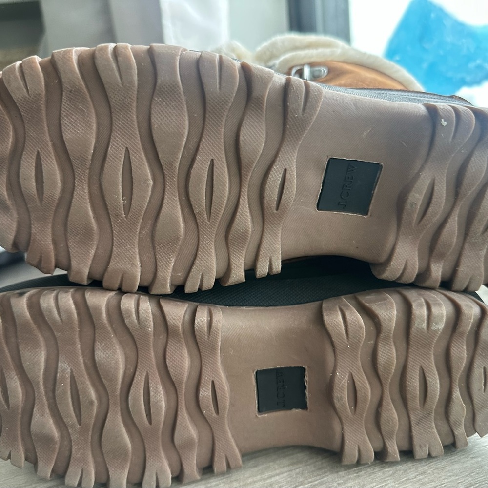 J. Crew Brown Winter Boots with Cream Lining - Picture 3 of 14